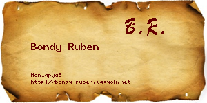 Bondy Ruben névjegykártya
